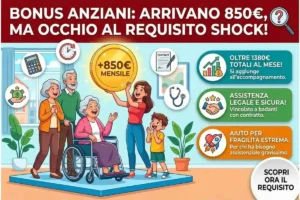 Bonus anziani arrivano 850 euro al mese per l'assistenza a casa, ma occhio a questo requisito