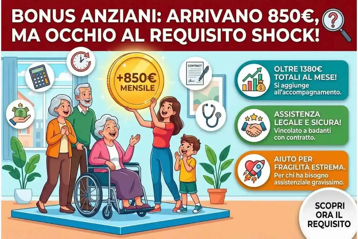 Bonus anziani arrivano 850 euro al mese per l'assistenza a casa, ma occhio a questo requisito
