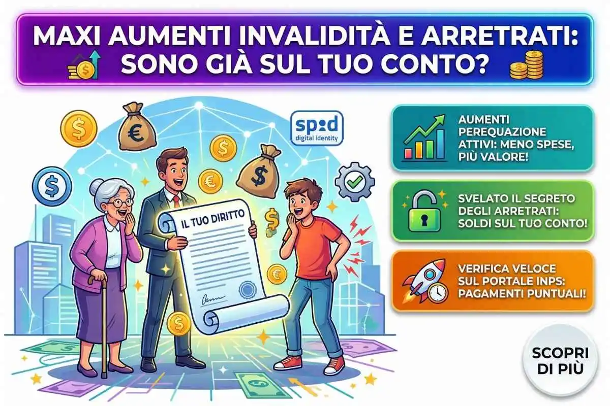 Invalidità civile arretrati e nuovi aumenti in arrivo. Guarda chi riceve i soldi sul conto