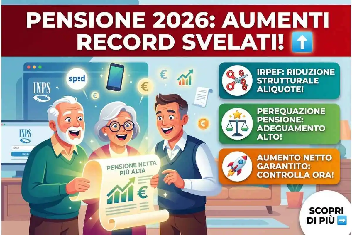Pensioni 2026 in arrivo una bella sorpresa sul cedolino. Controlla subito se ti spetta