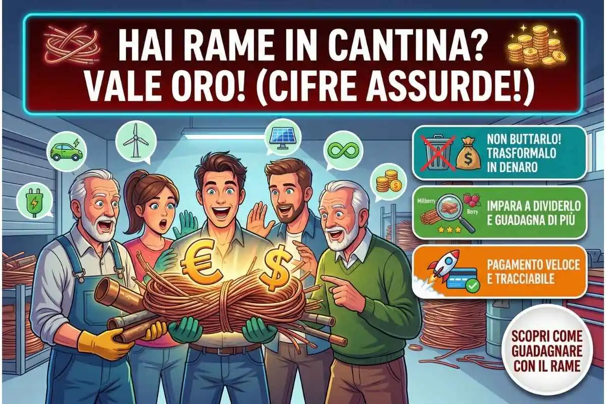 Rame usato non buttarlo, ecco quanto te lo pagano davvero oggi al chilo (cifre assurde)