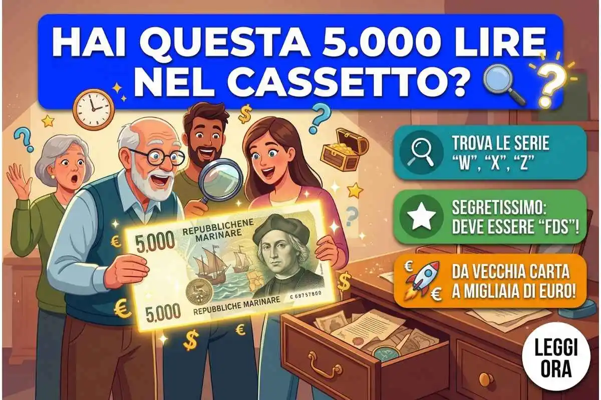 Vecchie Lire se trovi questa 5.000 lire nel cassetto vale un tesoro, i dettagli per riconoscerla