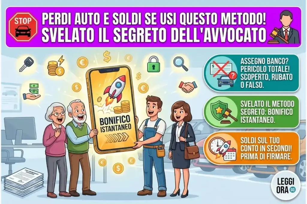 Assegno Bancario Perché è il metodo più pericoloso per vendere la tua auto usata tra privati.