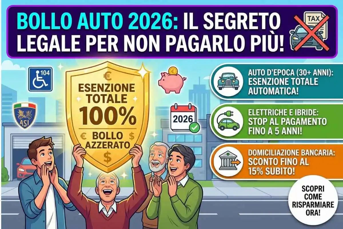 Bollo Auto 2026 come non pagarlo più legalmente (se hai questa macchina)