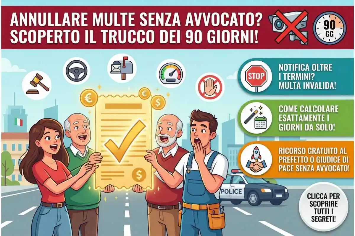Come annullare una multa stradale senza avvocato (il trucco dei 90 giorni)