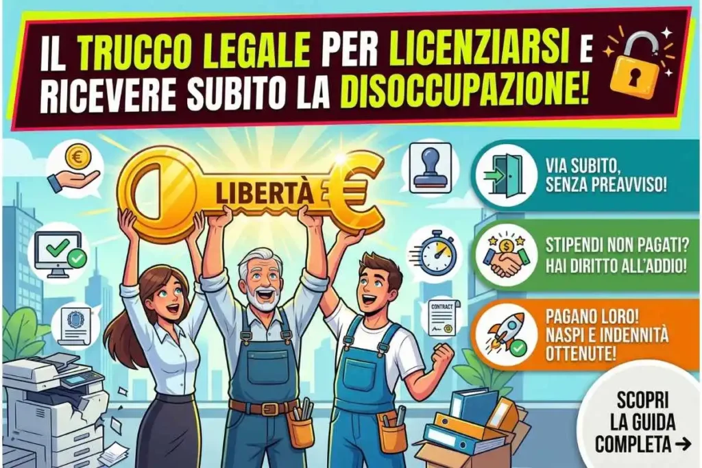 Dimissioni per Giusta Causa La guida per andartene dal lavoro e prendere subito la NASPI.