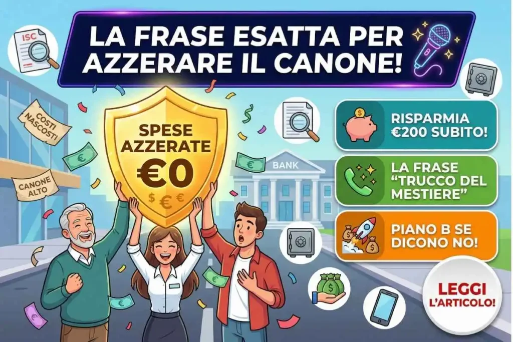 Il conto in banca costa troppo La frase esatta da dire al telefono per azzerarlo