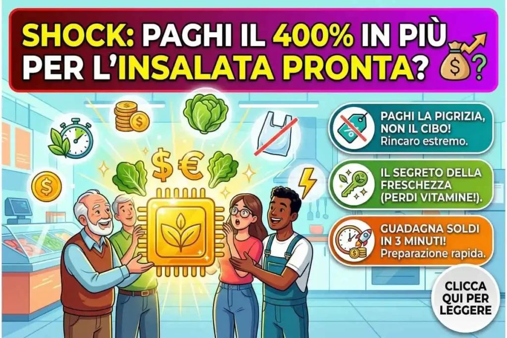 Insalata in Busta Svelato il rincaro del 400%. Ecco quanto ti costa davvero la pigrizia.