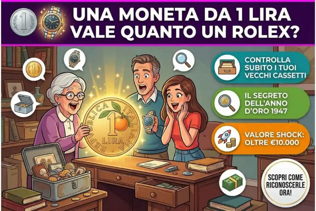 La moneta da 1 Lira che oggi vale quanto un Rolex controlla nei vecchi cassetti
