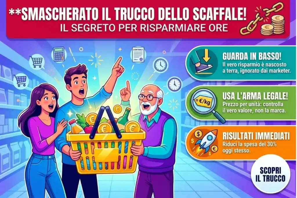 Lo Scaffale Invisibile Perché i prodotti più economici al supermercato sono sempre in basso (o in alto).