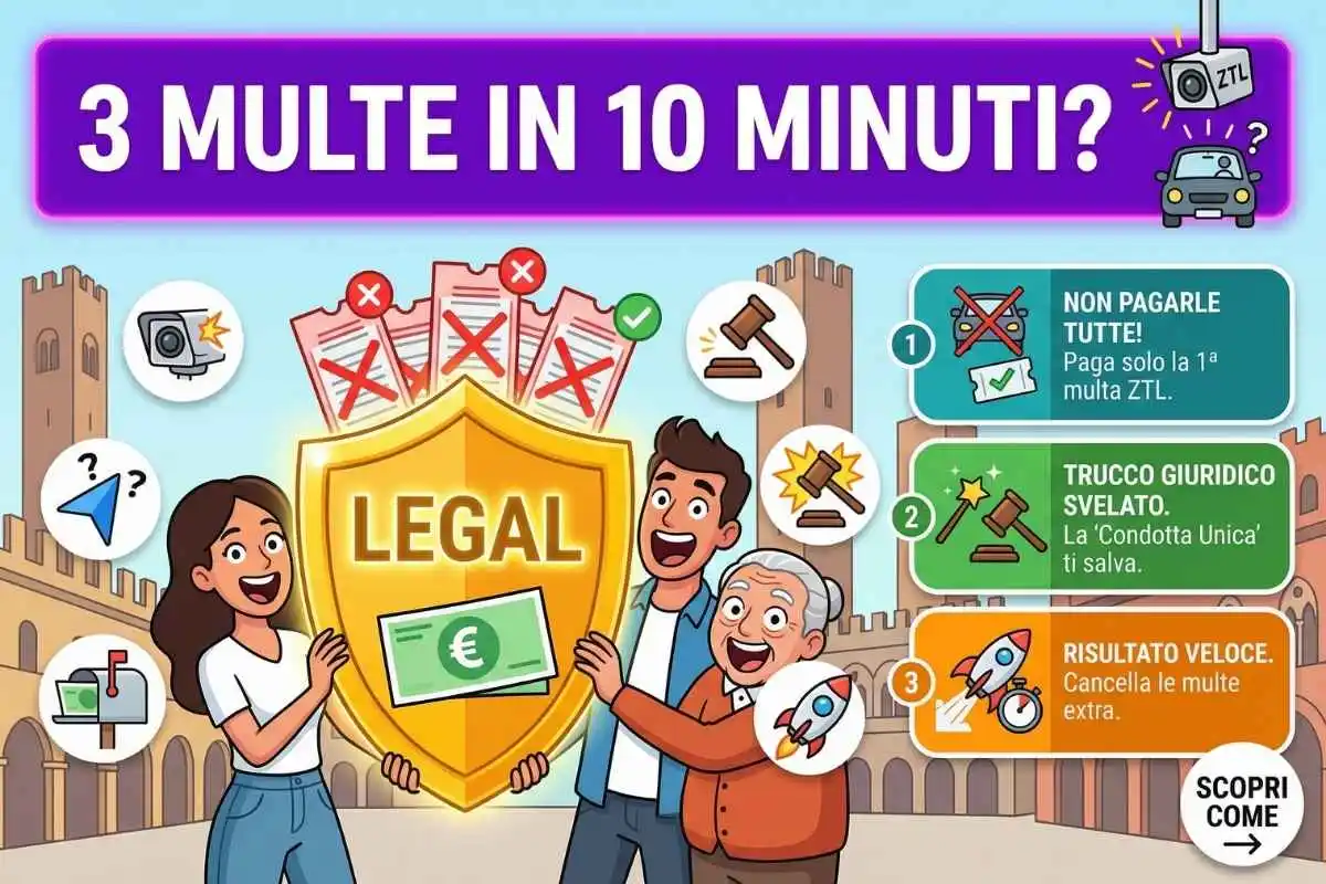 Multe ZTL multiple Hai preso 3 multe in 10 minuti Ecco come pagarne solo una legalmente.