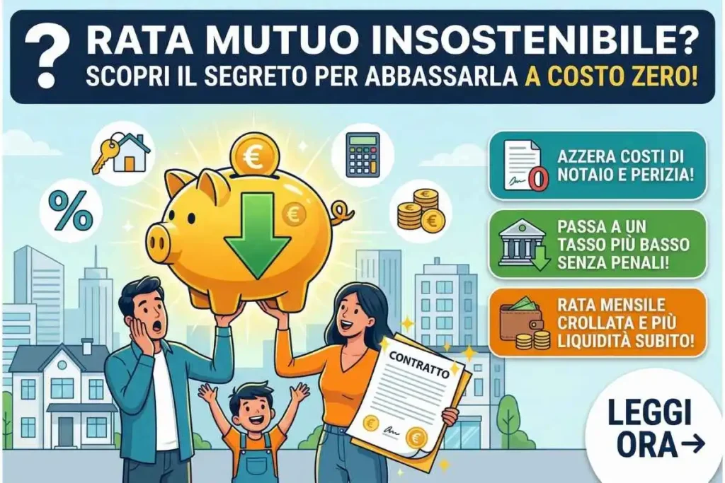 Mutuo diventato insostenibile Come farsi abbassare la rata senza sborsare un euro