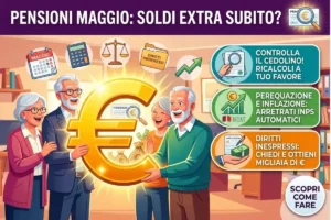 Pensioni maggio: il dettaglio per avere soldi extra subito