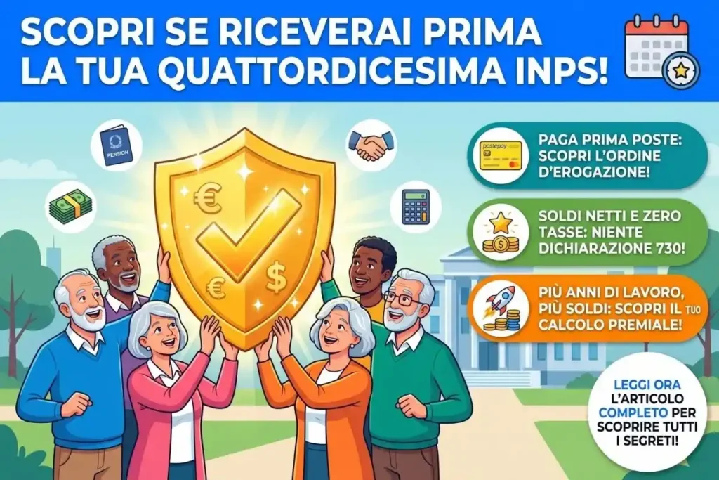 Quattordicesima INPS la lista di chi riceve prima i soldi