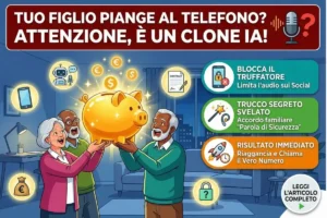 Truffa della Voce IA: Come i criminali clonano la tua voce per derubare i tuoi genitori (e come difendersi).