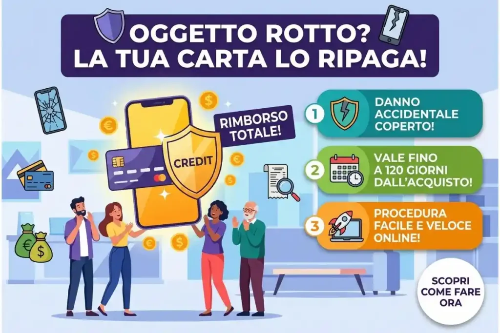 Assicurazione acquisti inclusa nella carta di credito come chiedere il rimborso per oggetti danneggiati