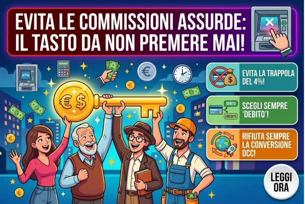 Bancomat Il tasto che non devi mai premere il venerdì sera per non pagare commissioni assurde