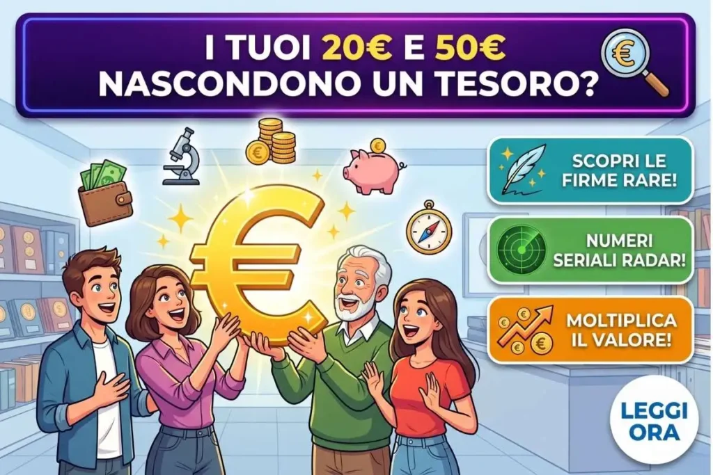 Banconote da 20 e 50 euro rare quali numeri di serie e firme dei governatori BCE cercare nel portafoglio