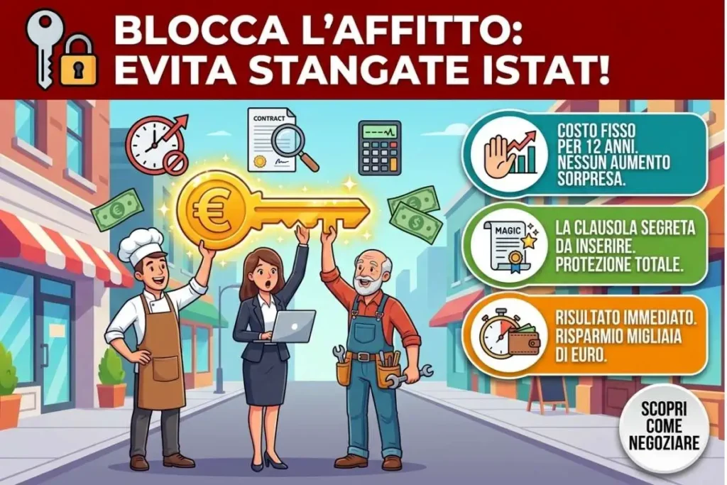 Blocco adeguamento ISTAT canone di locazione la clausola da inserire nel contratto di affitto commerciale