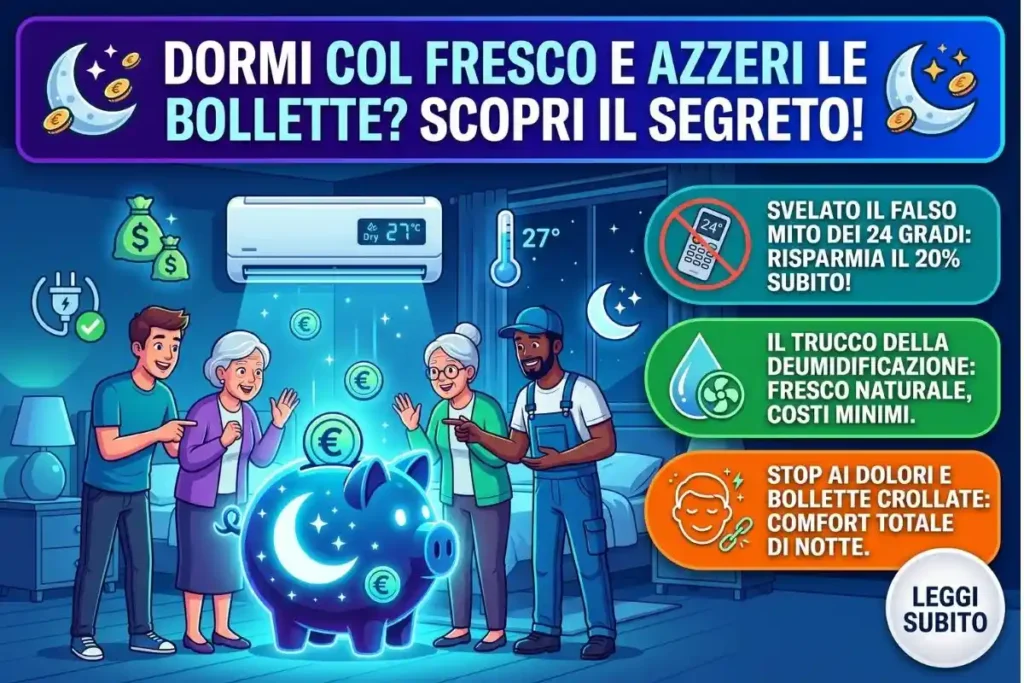 Condizionatore a casa la temperatura esatta da impostare di notte per far crollare i consumi (non è 24 gradi)