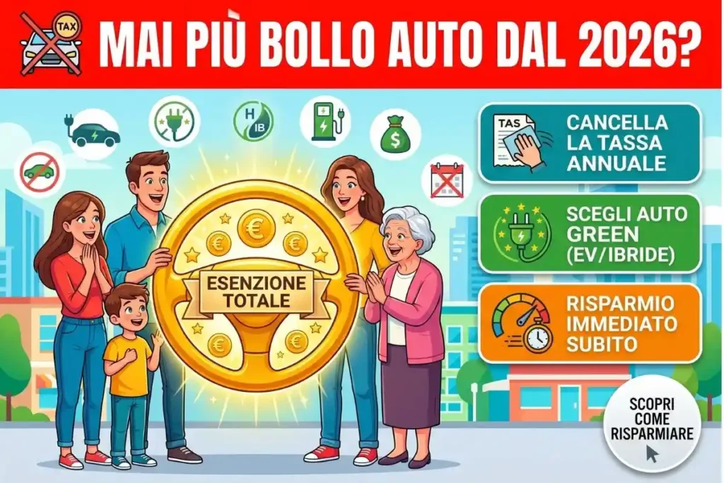 Esenzione totale pagamento bollo auto 2026 i modelli di veicoli ibridi ed elettrici agevolati dalle Regioni