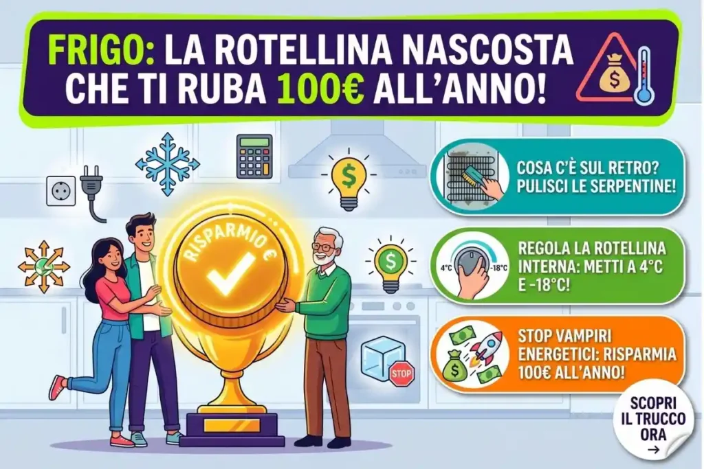 Frigorifero la rotellina nascosta sul retro che ti fa sprecare 100 euro di corrente all'anno (girala così)