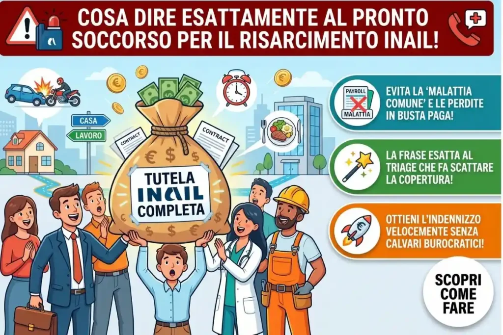 Infortunio in itinere percorso casa lavoro cosa dichiarare al Pronto Soccorso per il risarcimento INAIL