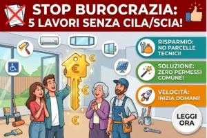 Lavori di edilizia libera senza permesso in Comune (CILA/SCIA): i 5 interventi di ristrutturazione ammessi