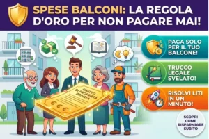 Lavori in condominio: la regola d’oro per non pagare mai le spese per il balcone del tuo vicino