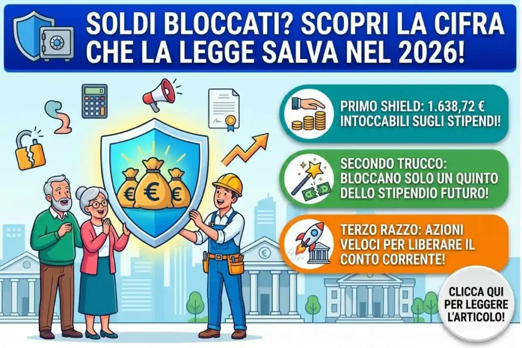Limite pignoramento conto corrente 2026 qual è la soglia di sopravvivenza impignorabile per legge
