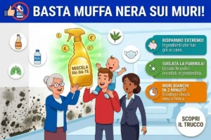 Macchie di muffa nera in casa: la miscela fai-da-te economica che cancella tutto in 2 minuti senza candeggina
