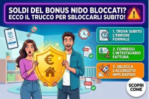 Mancato pagamento rimborso bonus nido INPS: l’errore nella documentazione da correggere subito