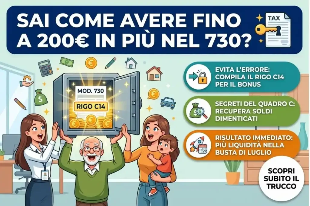 Modello 730 la riga segreta da compilare per avere fino a 200 euro in più in busta paga (lo sanno in pochi)