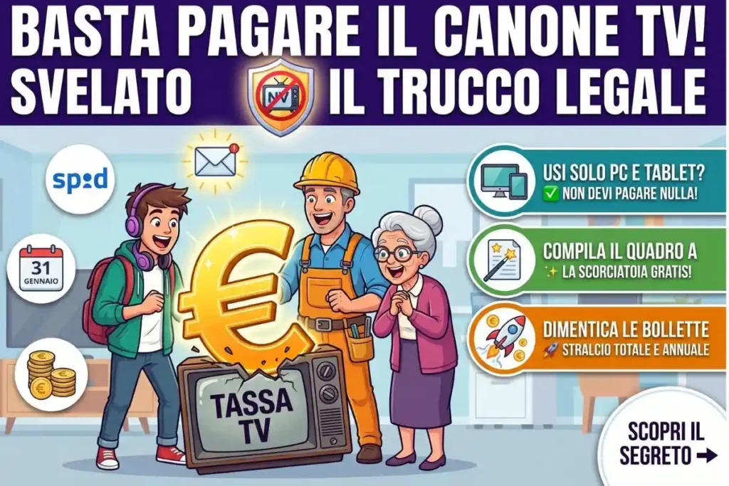 Modulo esenzione Canone Rai per non possesso tv come compilarlo e inviarlo legalmente per non pagare