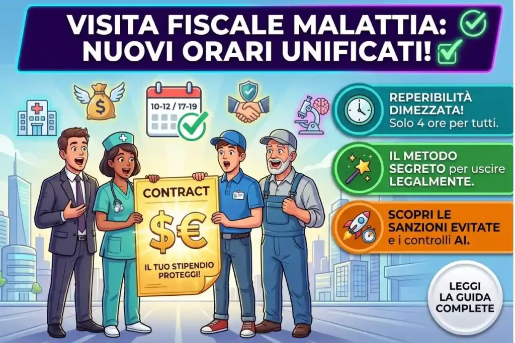 Nuovi orari fasce di reperibilità visita fiscale malattia cosa si rischia uscendo di casa