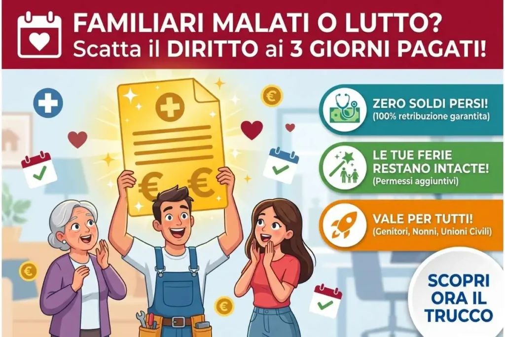 Permessi retribuiti per gravi motivi familiari quanti giorni spettano di diritto e come giustificarli