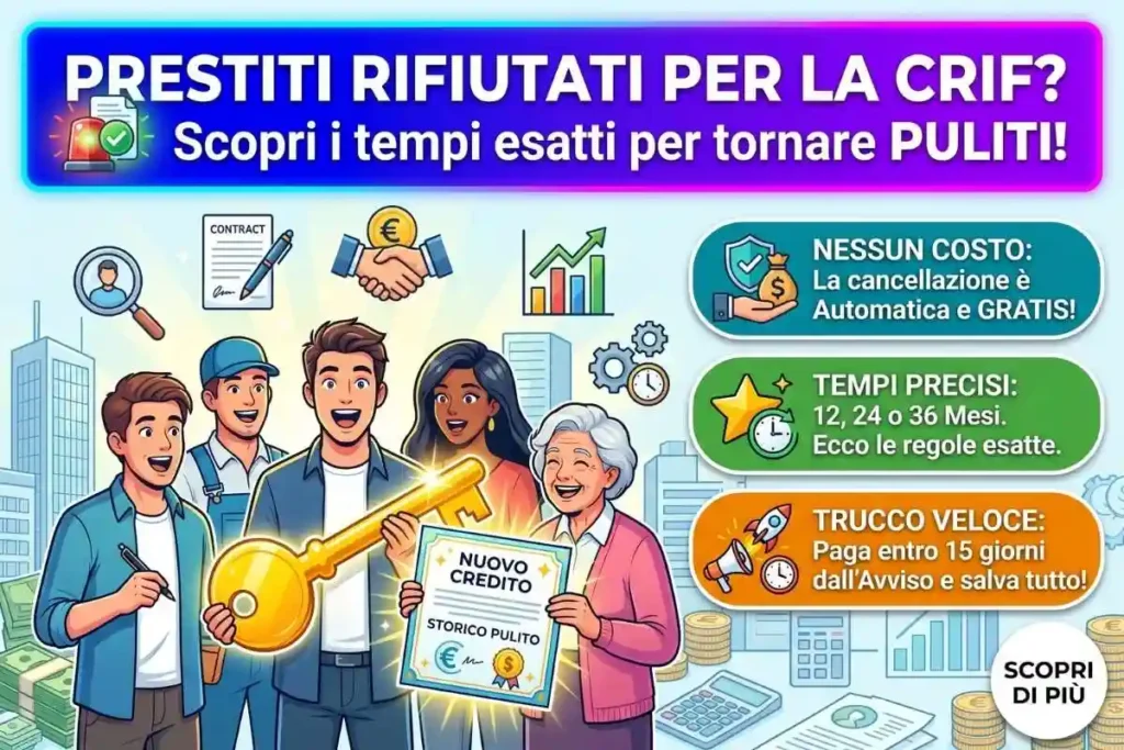Prestiti rifiutati per colpa della CRIF: i tempi esatti di legge per tornare "puliti" e avere di nuovo credito