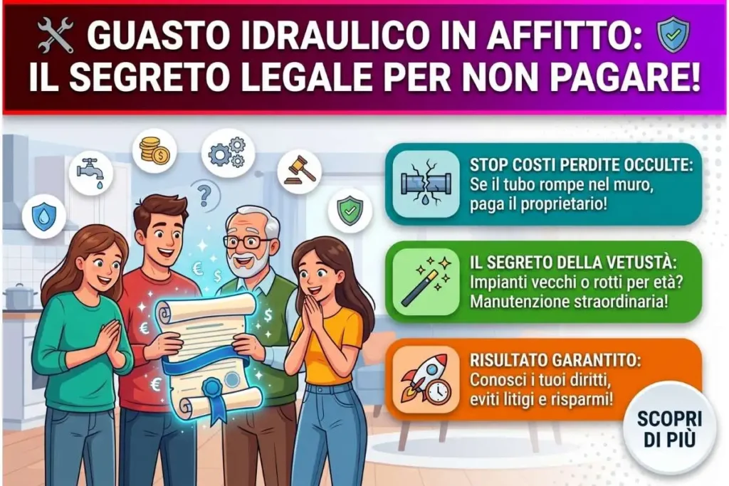 Riparazione guasto idraulico casa in affitto quando la spesa spetta al proprietario e non all'inquilino
