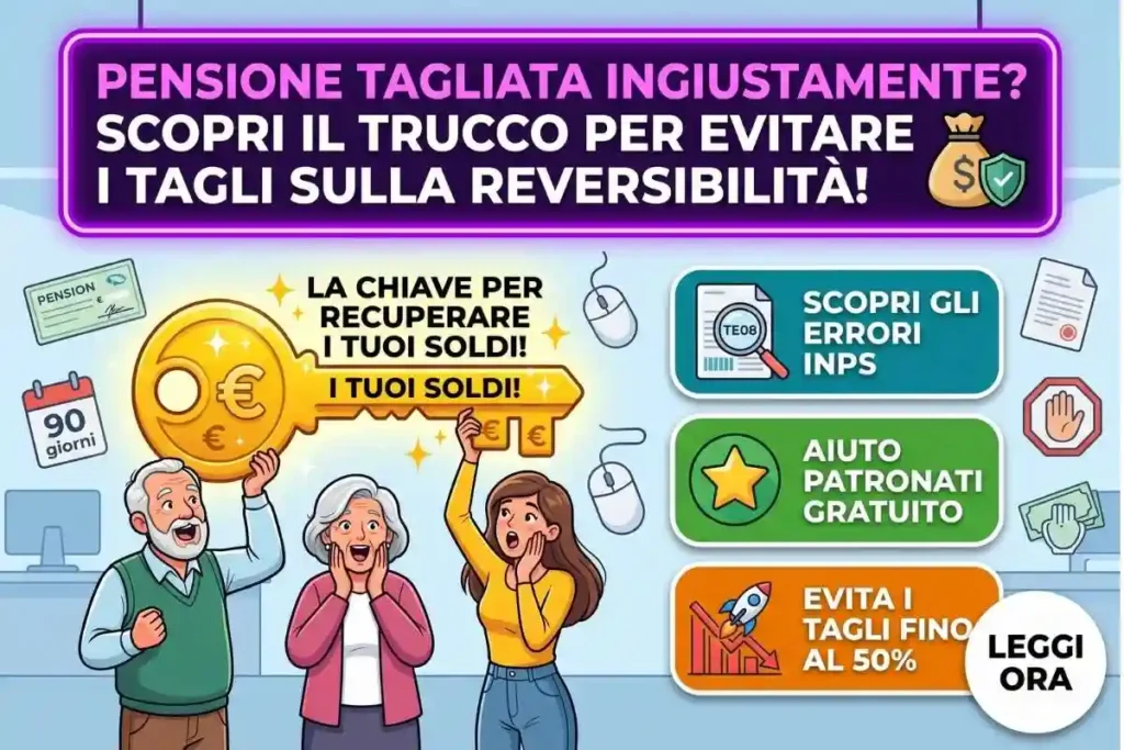 Taglio pensione di reversibilità per superamento limiti di reddito 2026 come presentare ricorso INPS
