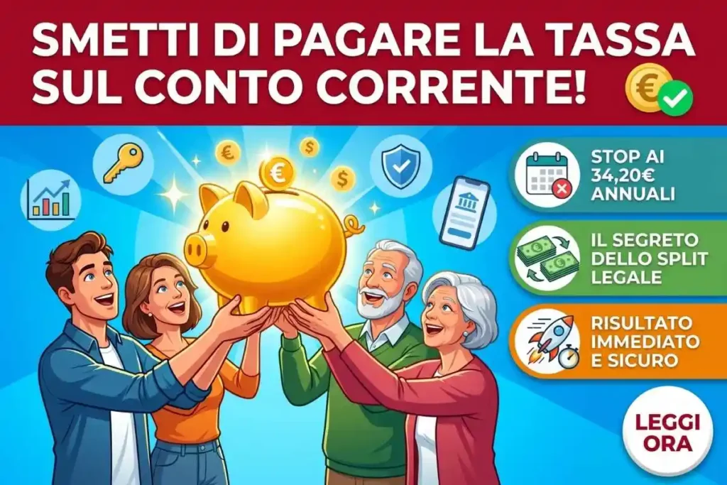 Tassa sul conto corrente: la mossa da fare oggi per non pagare i 34,20 euro (è legale al 100%)