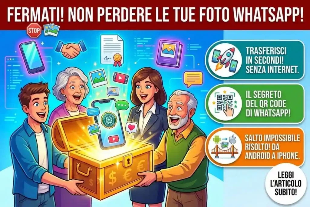 Trasferire chat WhatsApp su nuovo telefono l'unico metodo ufficiale per non perdere le tue vecchie foto importanti