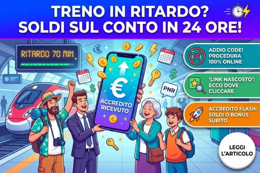 Treno in ritardo di 1 ora: il link nascosto di Trenitalia per riavere i soldi sul conto in 24 ore