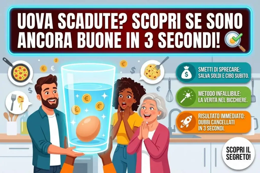 Uova scadute in frigo? Il test del bicchiere d'acqua per sapere in 3 secondi se puoi ancora fare la frittata