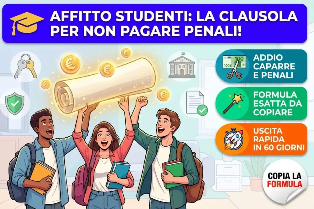 Affitto studenti clausola recesso anticipato esami come scriverla nel contratto per non pagare penali