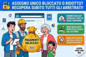 Assegno unico errori composizione nucleo familiare sito INPS: come correggere i dati bancari per l’accredito