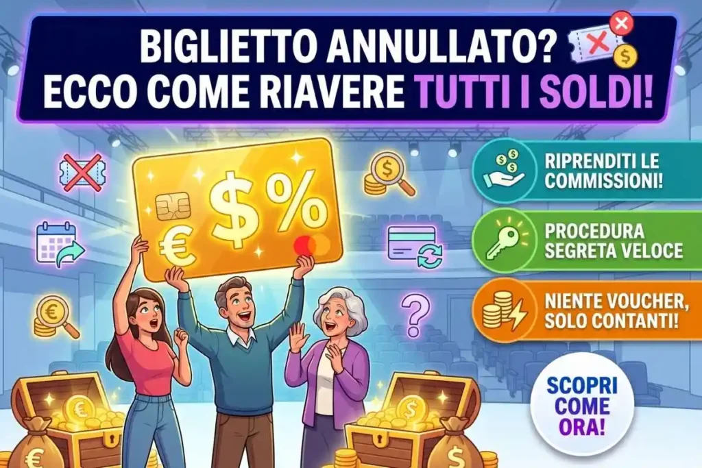Biglietti di TicketOne annullati: come farsi ridare indietro i soldi (comprese le commissioni di prevendita)