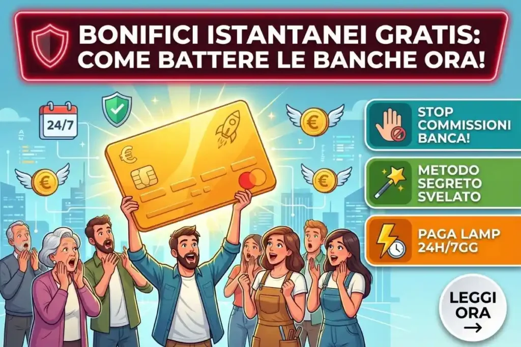 Bonifici istantanei a pagamento? Le banche italiane che te li fanno fare in 2 secondi completamente gratis