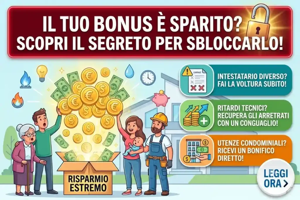 Bonus acqua luce gas disagio economico 2026 perché non vedi lo sconto automatico in bolletta anche se hai ISEE basso