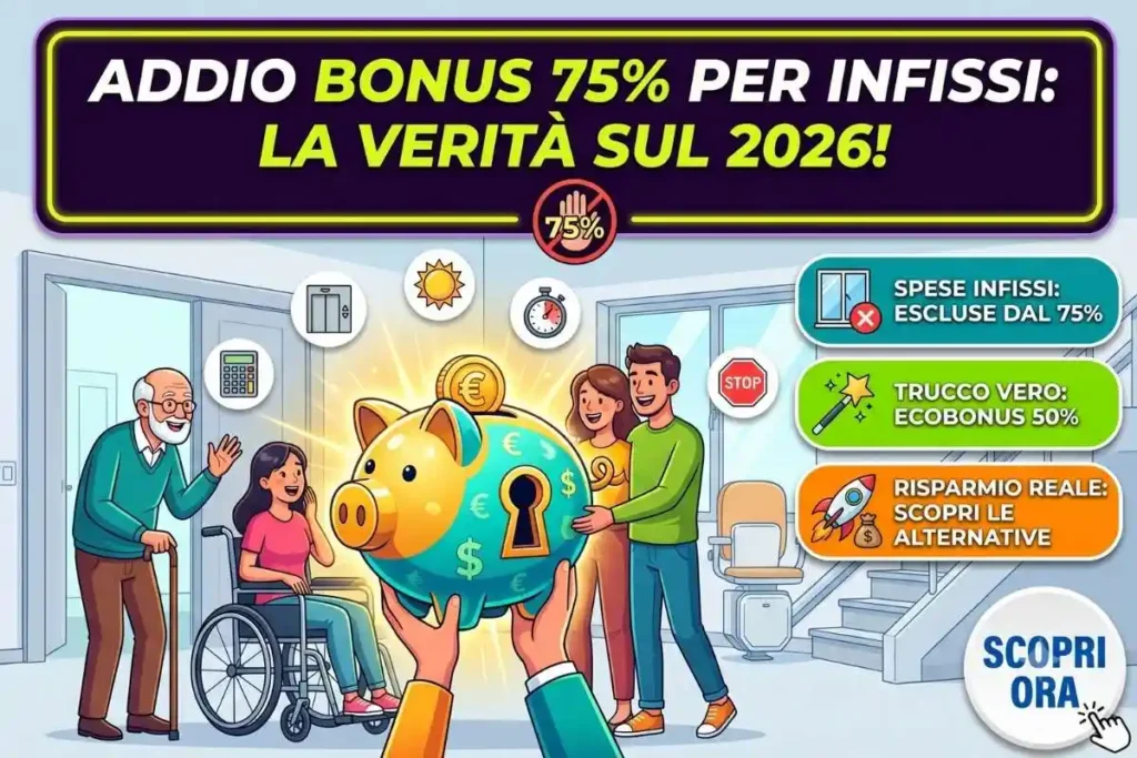 Bonus barriere architettoniche 75% 2026 rientrano anche gli infissi e le tapparelle Il chiarimento ufficiale
