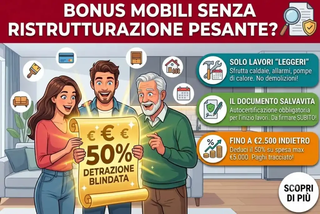 Bonus mobili 2026 senza ristrutturazione il documento tecnico necessario per non farti scartare la detrazione dall'Agenzia